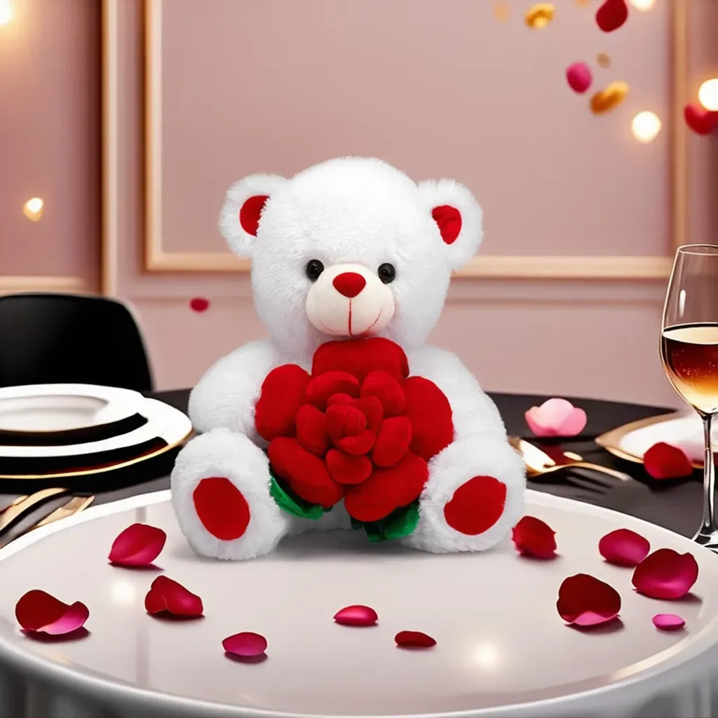 Bear with Rose Plush Toy