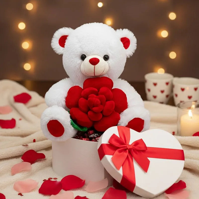 Bear with Rose Plush Toy