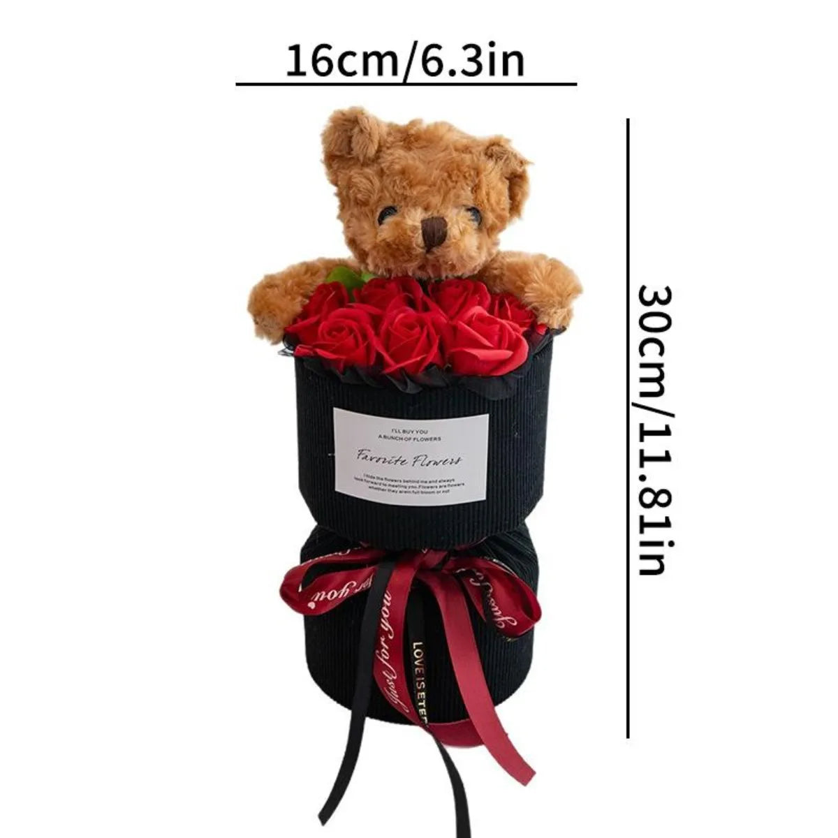 Rose Bouquet With Cute Bear