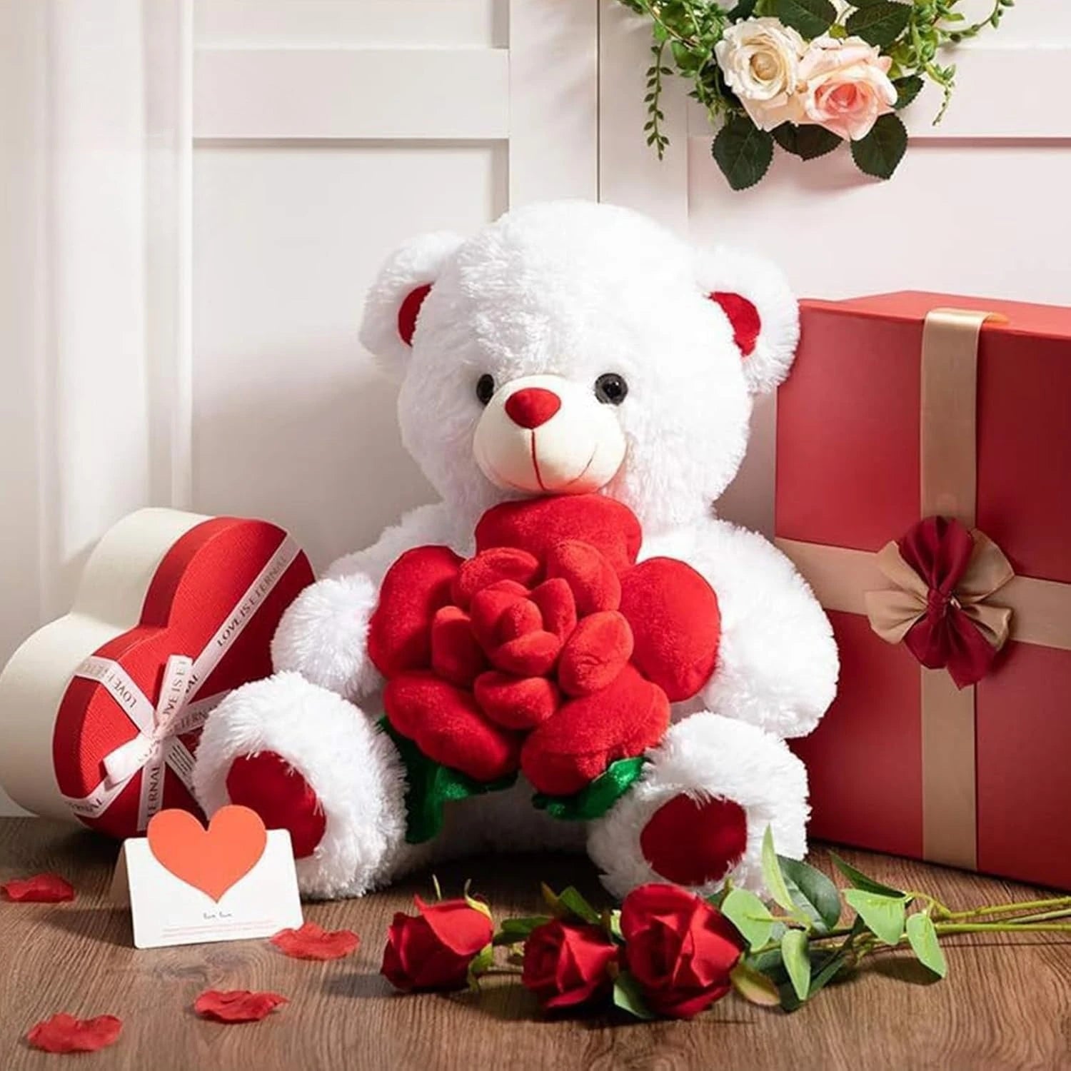 Bear with Rose Plush Toy