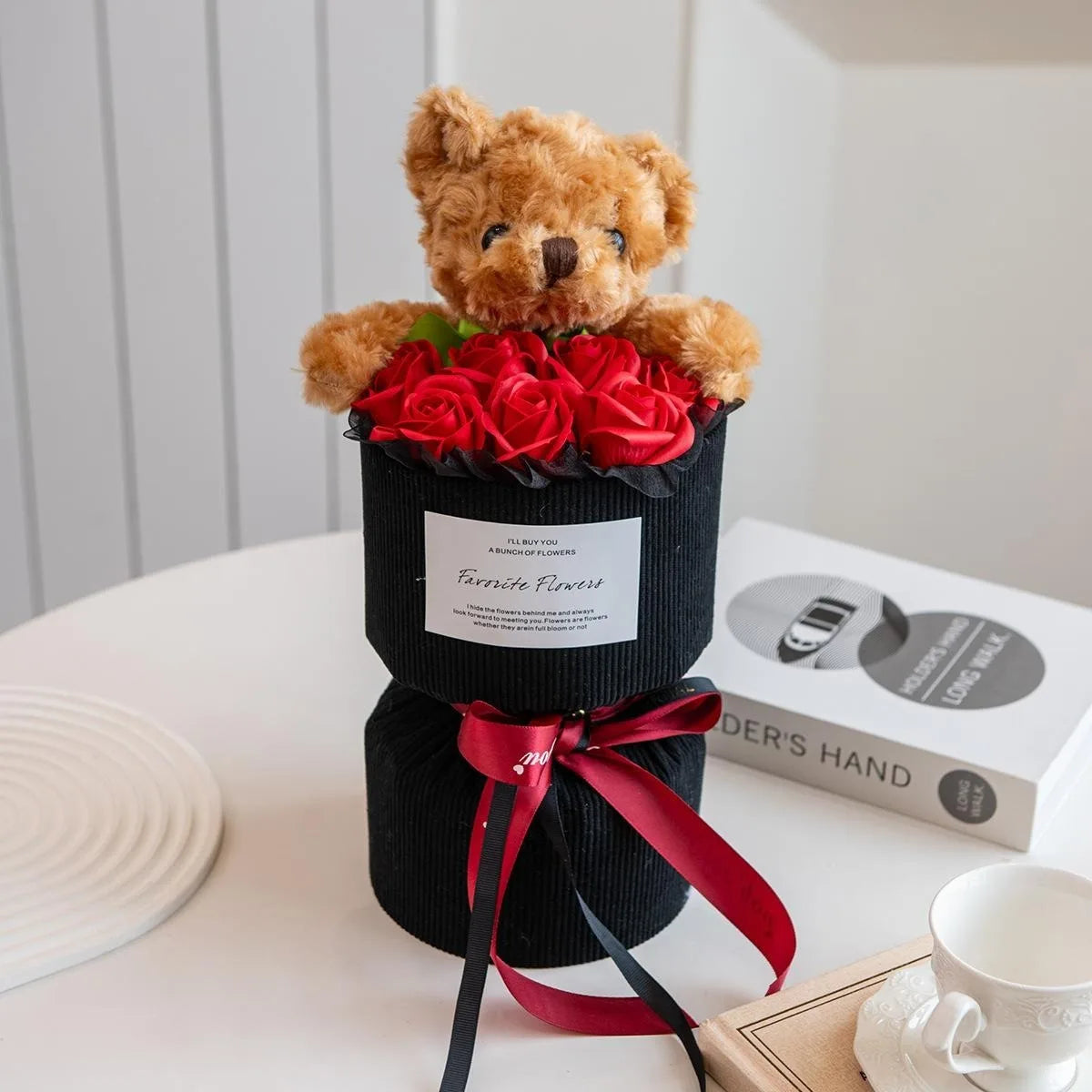 Rose Bouquet With Cute Bear